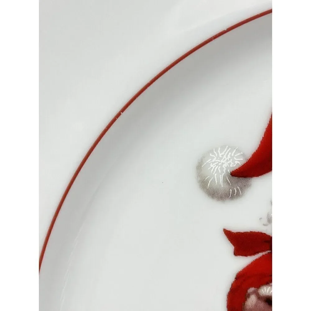 Williams Sonoma Red Brasserie Christmas Santa Chop Plate Platter Charger 12”